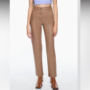 Aritzia Wilfred Melina vegan leather pants in size 2 - constant camel